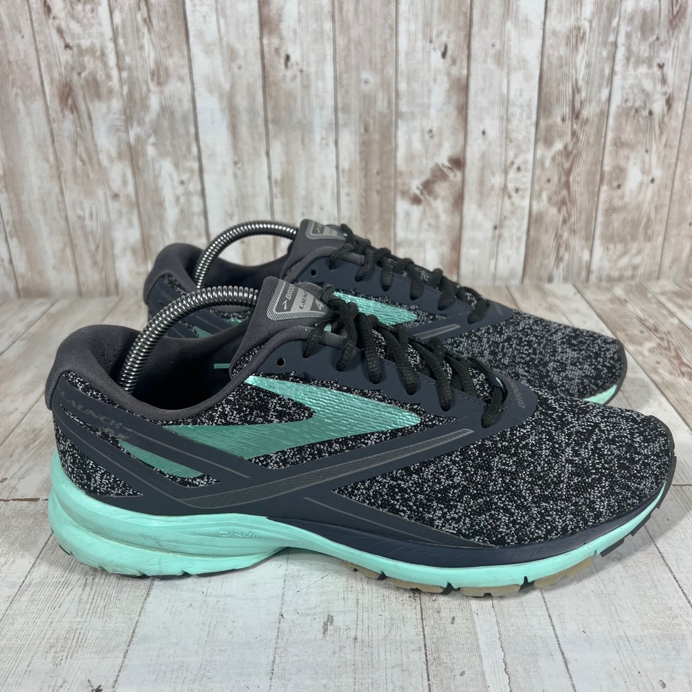 Brooks Launch 4 Womens Running Shoes Black White Mint 1202341B048 Size 11